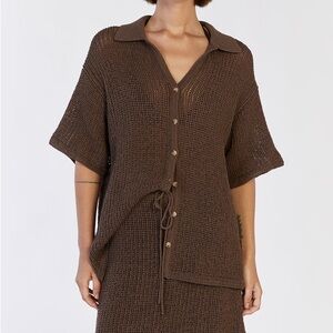DISSH Margot Brown Button Down Shirt
